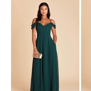 Birdy Grey Devin Emerald Green Dress w/ Slit, Small